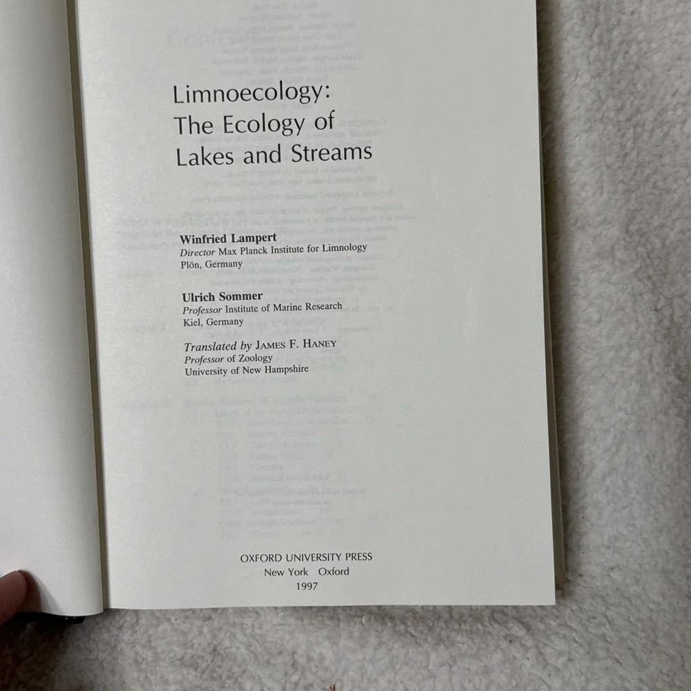 Limnoecology: The Ecology of Lakes and Streams by Winfried Lampert Used 1997